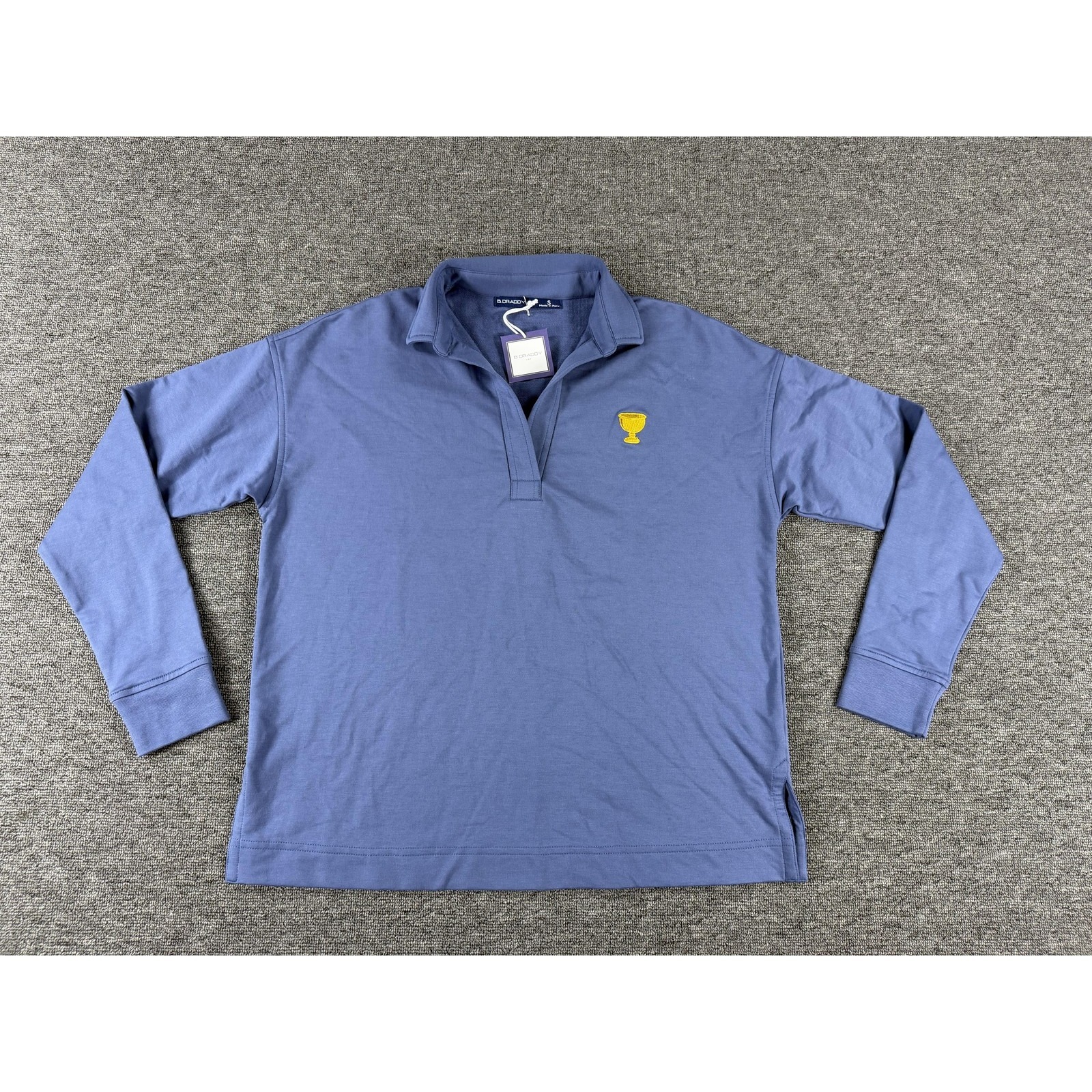 B Draddy Sweatshirt Womens Small Blue Elizabeth Presidents Cup Logo Pullover